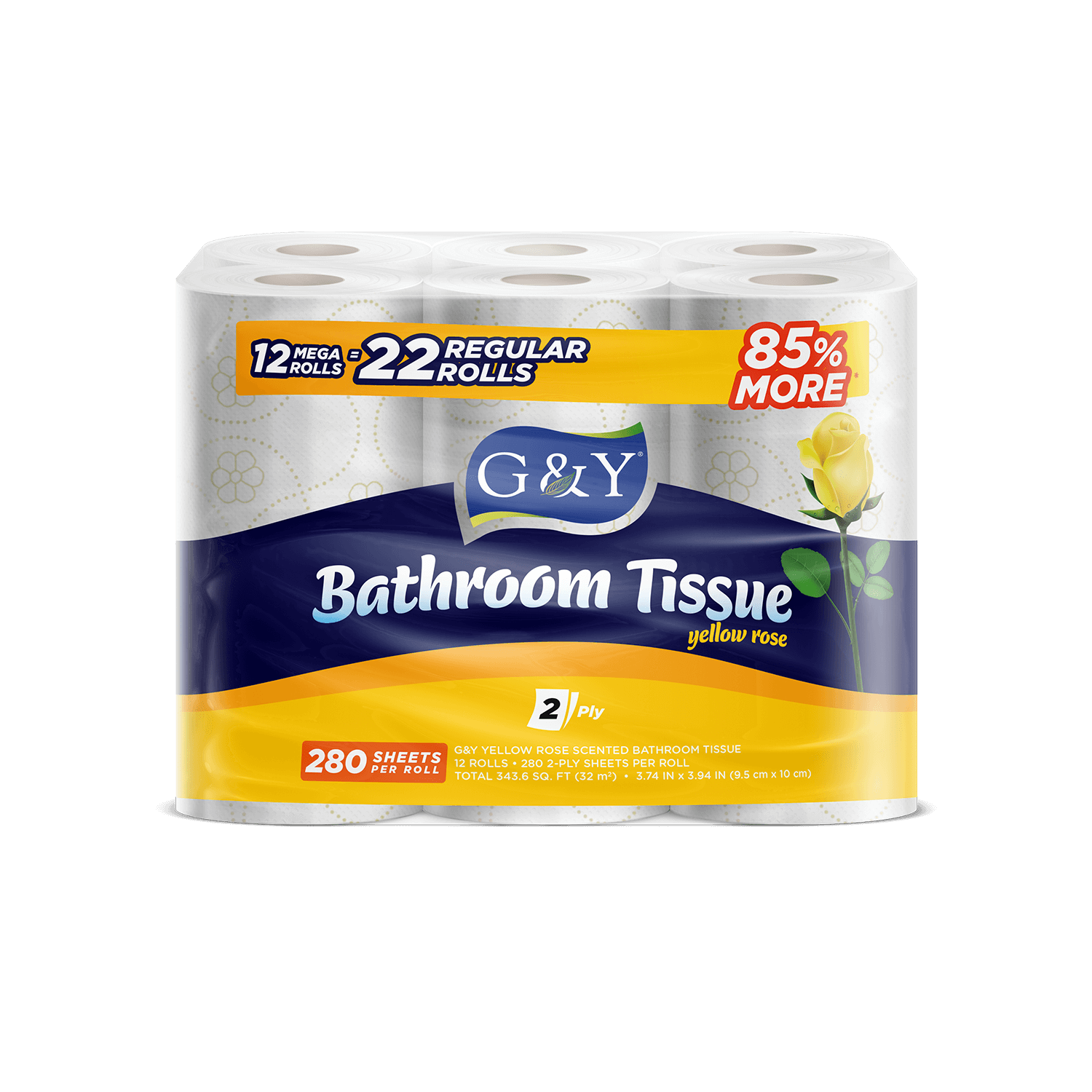 Bathroom Tissue Yellow Rose